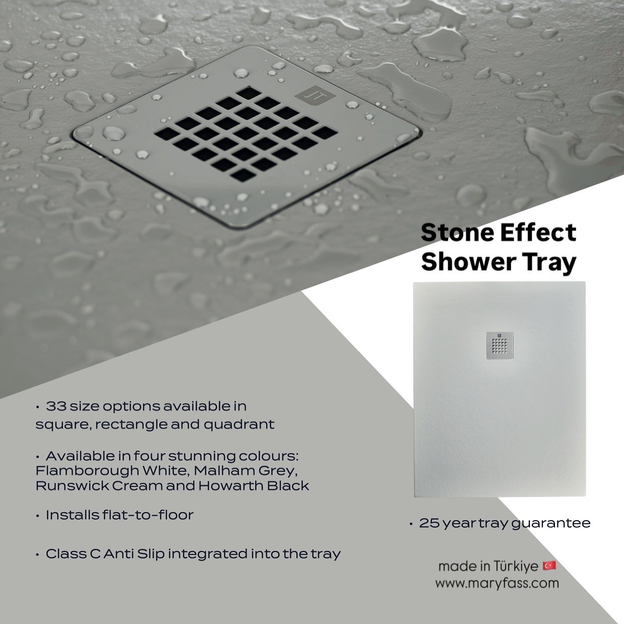 white stone effect shower tray manufacturer in Turkiye